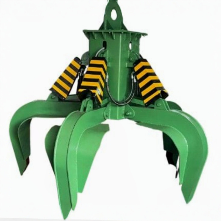 Orange peel grabber for steel plant scrap handling